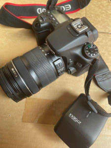 Canon 70D DSLR Camera with 55mm-200mm Lens, strap, Speedlight. Bag