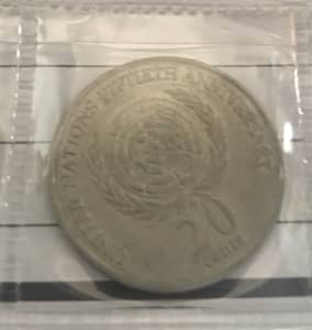 1995 20c United Nations coin 