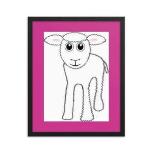 ** Framed Baby Lamb Wall Art (Pink or Blue) **  🐑