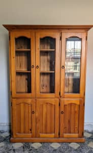 Solid timber buffet & hutch cupboard.1340 w x 1860 h x 340 d.