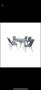 outdoor dining table with 6 chairs