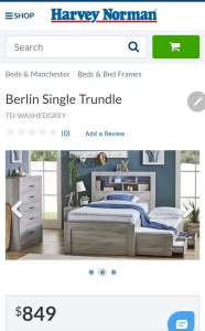 Berlin King single trundle with draws