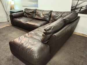 Free Delivery Genuine Leather big chaise lounge couch Sofa 