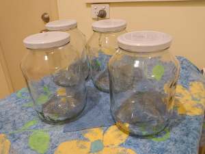 4x 2600g empty Gherkin Jars with lids ($5.00 for all 4)