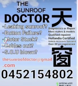 SUNROOF REPAIRS & DIAGNOSIS,the sunroof specialist in Sydney.