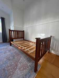 King single timber slat bed and mattress package