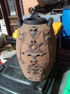 large AZTEC Tribal Vintage Garden Decor Plant Pot 