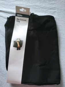 Brand new large black canvas tote bag
