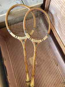 Vintage wooden squash raquets