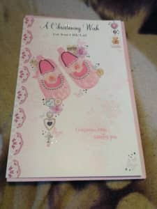 New Baby Girl Christening Card