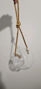 Glass hanging pot or candle holder