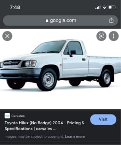 Wanted: Wanted******2004 single cab hilux with tub