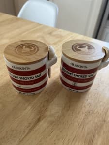 Spice jars with wooden teaspoon