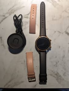 Ticwatch smart watch with black and pink band