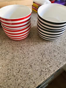 Coloured porcelain soup bowls $3 each or 2 fir $5 