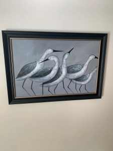 Painting of birds. Acrylic on canvas