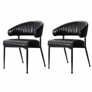 Artiss Dining Chairs Black PU Leather Yolanda