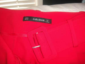 PANTS ZARA RED SIZE 8-10 BELT INCLUDED