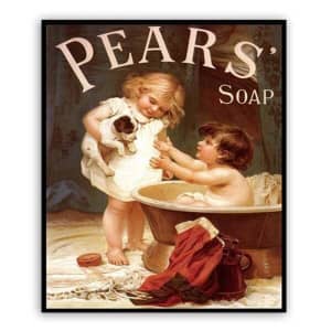 Pears Soap Bath time with puppy dog Tin Sign 25cm x 30cm