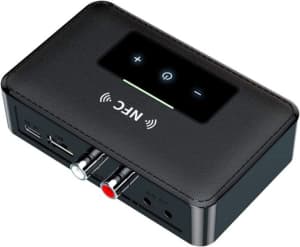 Bluetooth 5.0 Transmitter HiFi Wireless 3.5mm AUX NFC to 2 RCA