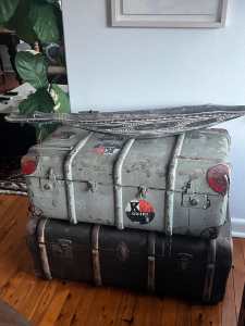 Vintage authentic steam and travel trunks