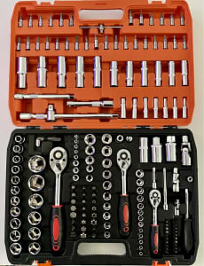 172Pcs Metric Ratchet Spanner Socket Set , ool Kit Wrench Toolbox