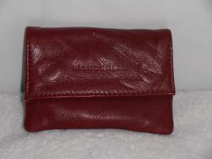 Ladies Leather Card Wallet - Wanderers brand, Burgundy.