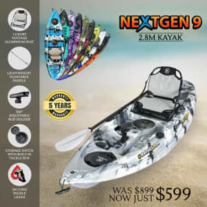 Wide Range of Single and Double Fishing Kayaks for Sale in Rockingham