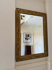 Mirror ..rectangular gold ornate frame
