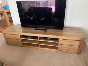 Television cabinet, wooden, white wash finish