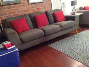 sofa grey color 3 seater $65 negotiable Very comfortable