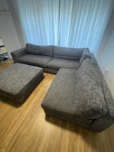 Grey lounge and ottoman