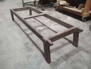 low table / coffee table base. solid hardwood stained black. 