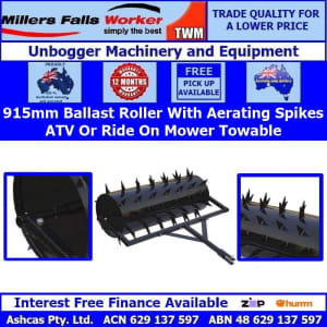 Millers Falls 915mm Ballast Roller With Aerating Spikes ATV Towable