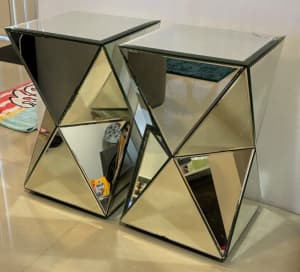 Mirrored Prism Side Tables - $75 for both!