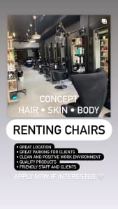 HAIRDRESSER CO WORKERS RENT CHAIR / BEAUTY RENT ROOM 