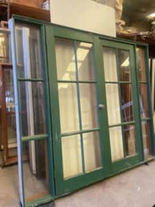 FRENCH DOUBLE DOOR SET WITH SIDELIGHTS AND FRAME