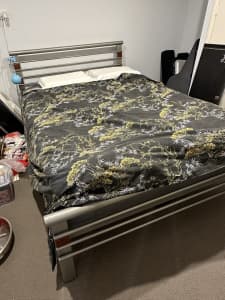Queen bed frame with thick mattress