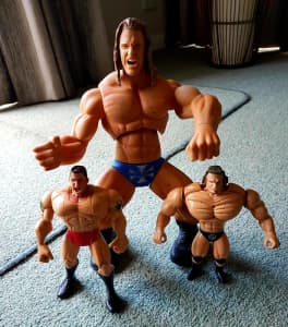 Wrestling Figures x 3. I large Triple H Early 2000 models