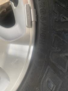 Toyota landcruser GXL rims and tyres.