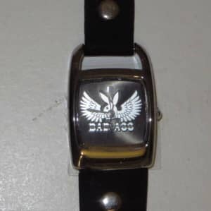 New Genuine Black Playboy Watch Leather Strap