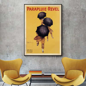 60cmx90cm Parapluie Revel Black Frame Canvas Wall Art...