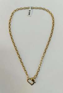 9ct Gold Necklace, Heart Clasp