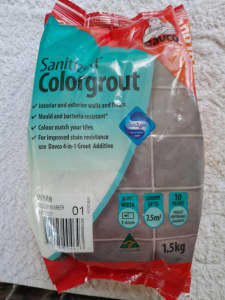 Grout WHITE Davco Sanitized Colorgrout 1.5kg walls floors interior ext