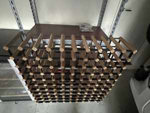 Wine Rack timber and steel (110 bottles)
