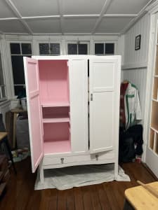 Vintage pink wardrobe
