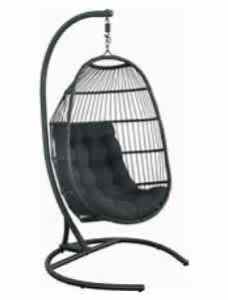 Black Wicker Hanging Oval Egg Chair (Brand New)