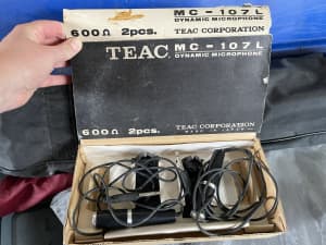 Pair of vintage Teac MC-107L Microphones