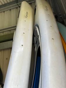 kayaks and surf ski with free padded seats for kayaks & life jackets
