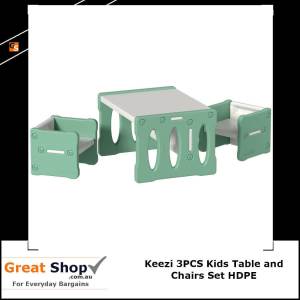 Keezi 3PCS Kids Table and Chairs Set HDPE